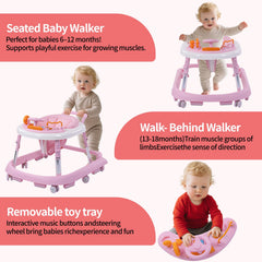 Pausiode removable tray in walker simplifies snack time and play
