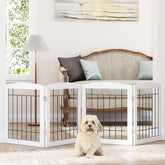 PAWLAND dog gate folds into a compact panel for easy hallway storage and quick setup.