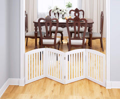 PAWLAND step-over design gate over thresholds enables easy doorway crossing for pets.