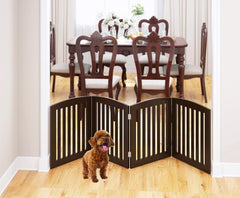 PAWLAND wooden gate side view showing non-slip feet for stability