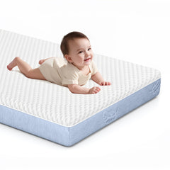 Pawtong dual-sided comfort crib mattress with ice-silk cover boosting clean and cool sleep.