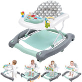 Pawtong foldable baby walker demonstrates space-saving design for small rooms.