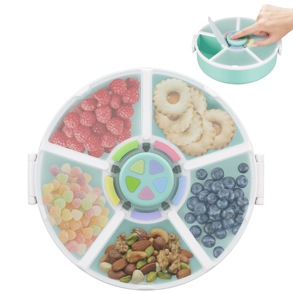 Pawtong snack rotator container shows organized compartments for kids lunches.