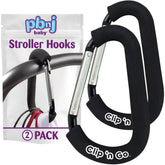 PBnJ Baby Clip n Go foam handle close-up protects bags from metal contact