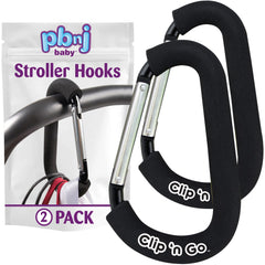 PBnJ Baby Clip n Go foam handle close-up protects bags from metal contact
