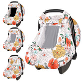 Pea Pod car seat cover mesh window for ventilation and visibility.