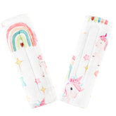 Pea Pod baby seat strap cover unicorn pattern for comfortable car rides