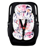 Pea Pod head support in pink floral provides gentle head stabilization for newborns.