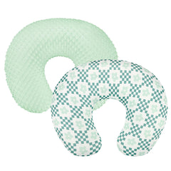 Pea Pod Minky nursing cover green-checkered two-pack for convenient rotation