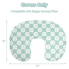 Pea Pod Minky nursing cover green-checkered two-pack close-up of fabric texture