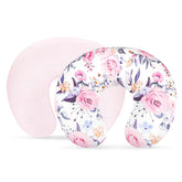 Pea Pod nursing pillow cover floral front view for cozy feeding sessions.