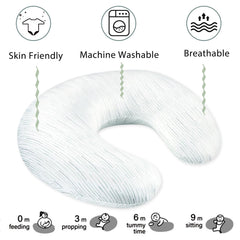Pea Pod nursing pillow cover organic knit fabric texture demonstrates ultra-soft breathable feel.