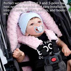 Pea Pod strap covers in ultra-soft Minky protect delicate skin from rubbing.