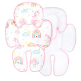 Pea Pod unicorn pattern car seat insert for cozy baby comfort.