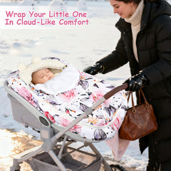 Pea Pod cover fits compatible infant seats for easy on-the-go protection.