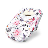 Pea Pod winter car seat cover with floral top removable for seasonal versatility.