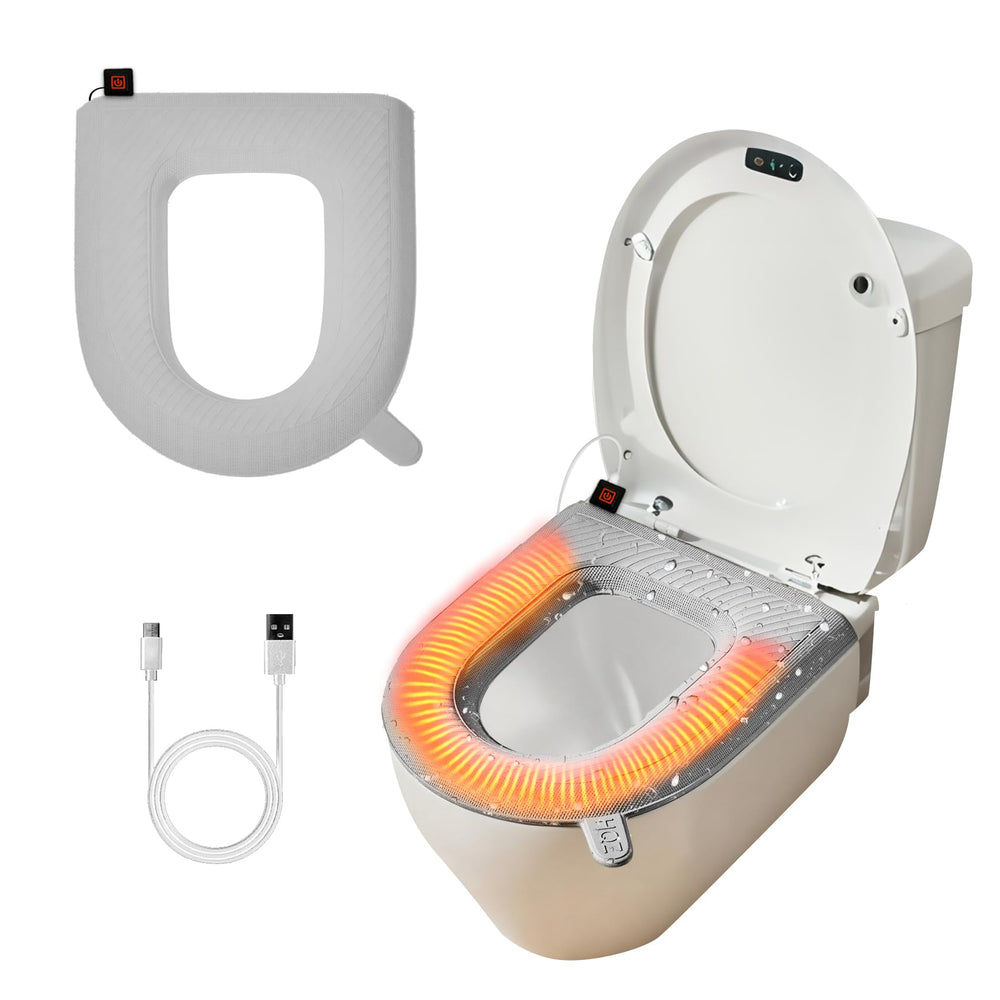 Peabownn heated seat cover lid on with warmth for cold mornings