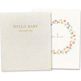 Peachly Baby Memory Book Clementine cover in natural linen for elegant keepsakes.