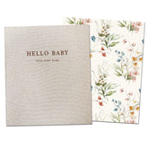 Peachly Fleur baby book cover linen shows premium craftsmanship for lasting memories