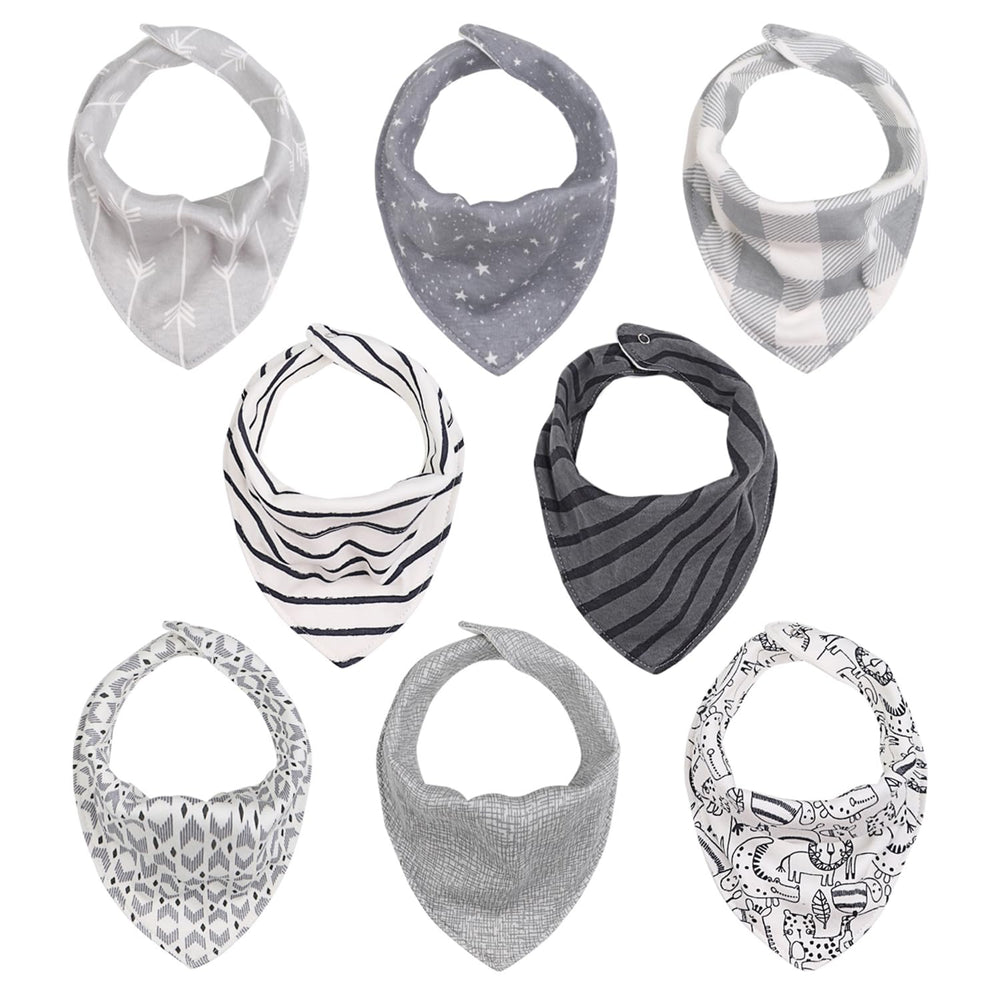 The Peanutshell 8-pack bib designs add style and practicality for messy mealtimes.