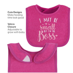 The Peanutshell baby girl soft terry fabric bibs feel gentle on skin