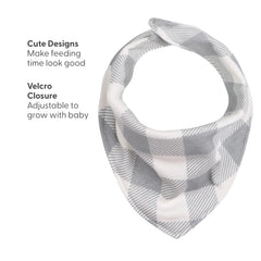 The adjustable bibs fit newborns to toddlers, growing with your little one.