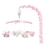 The Peanutshell crib mobile elephants frontal view showcases gentle motion for nap time
