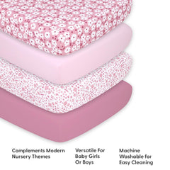 The Peanutshell fitted sheet with snug elastic keeps mattress secure.