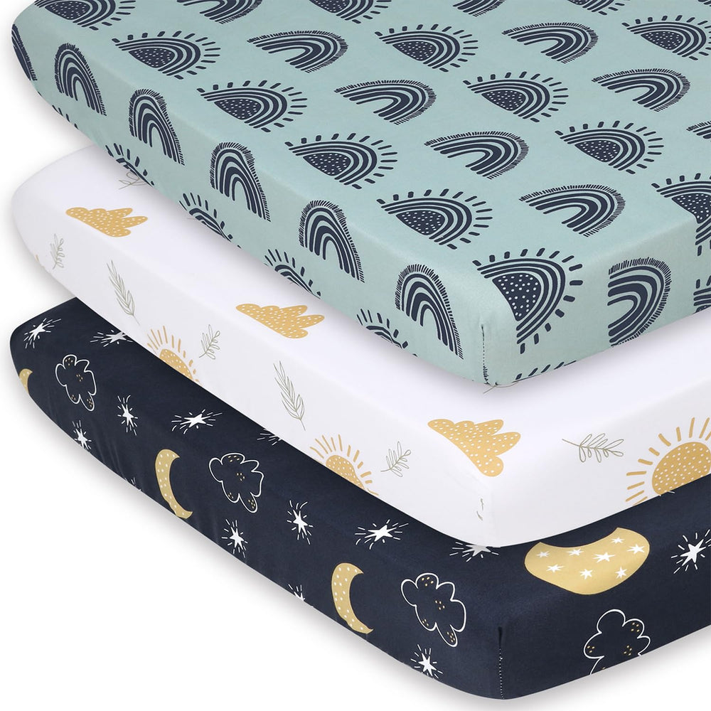 The Peanutshell day-night designs closeup highlights cozy sheets for babies.