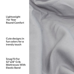 The Peanutshell fitted elastic crib sheets provide a snug fit on standard mattresses.