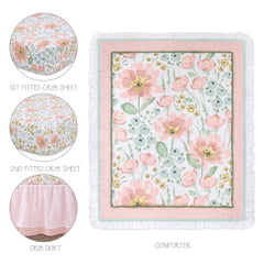 The Peanutshell Wildflower two-crib-sheets image shows secure, snug fitted sheets.