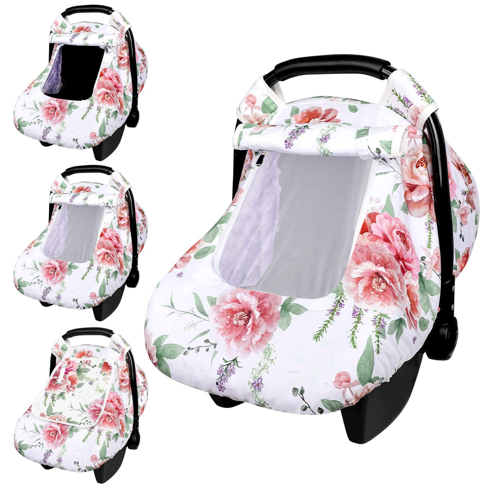 Pea Pod floral car seat cover pattern adds nursery-ready style and protective cover.