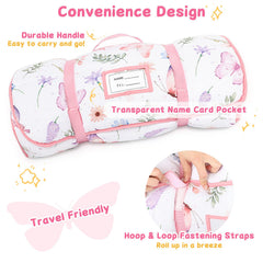 Pea Pod nap mat measures 51x23 inches, spacious for kids.