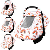 Pea Pod rainbow-pattern car seat cover, cheerful design shields privacy and adds style on outings