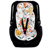 Pea Pod Retro Floral head support provides gentle neck stabilization during car rides.