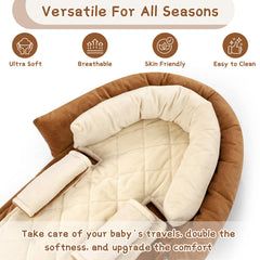 Pea Pod soft strap covers protect shoulders during car rides.