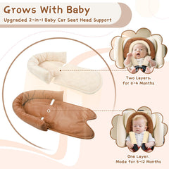 Pea Pod two-in-one infant insert with head and strap coverage for secure travel.