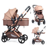 PEARLOVE baby stroller with newborn foldable design for easy travel.