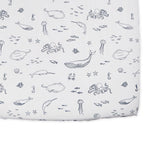 PEHR Life Aquatic crib sheet in breathable brushed cotton for cozy nights.