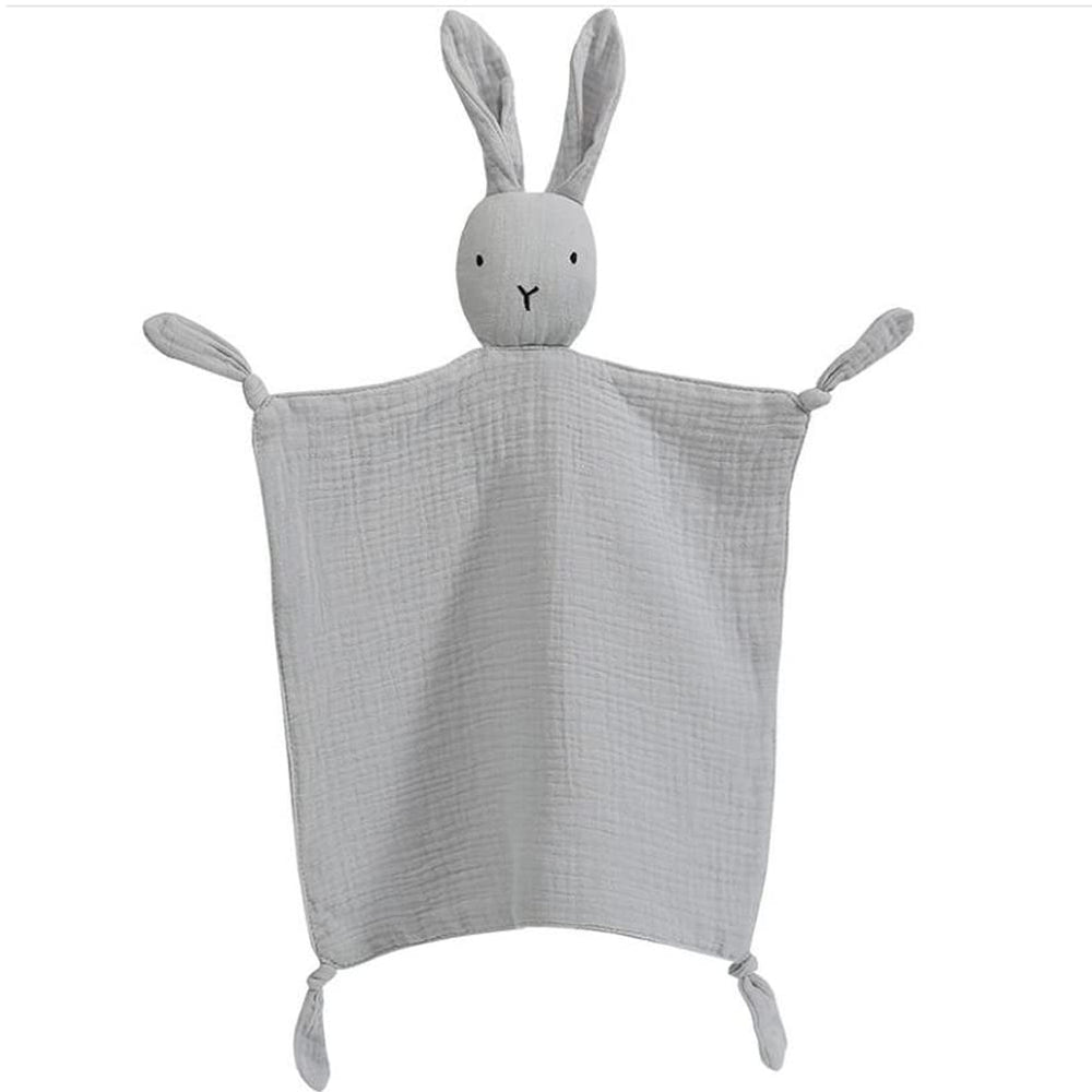 PEIPEIWU lovey blanket close-up, soft organic cotton muslin bunny for gentle comfort.