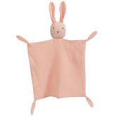 PEIPEIWU lovey bunny closeup shows ultra-soft cotton for gentle baby cuddles.
