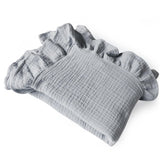 PEIPEIWU Organic Muslin Baby Blanket gray folded - ultra-soft and breathable for year-round comfort.