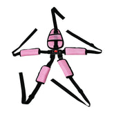 Peixiong universal 5-point harness in pink showing full-body safety for high chairs