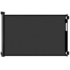 Peluasua 70-inch retractable gate in doorway showing space-saving setup