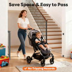 peluasua wide gate baseboard-friendly installation enables quick setup without baseboard drilling.