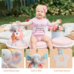 Bunny rattle and elephant blanket combo from Pengtai, encourages grasping and early sensory play.