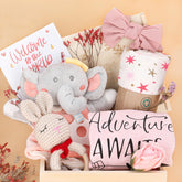 Pengtai Christmas baby girl gift set with pink bodysuit and swaddle, ideal newborn gift for baby showers.