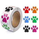 Pengxiaomei paw prints stickers roll close-up for classroom decor and gift wrapping.