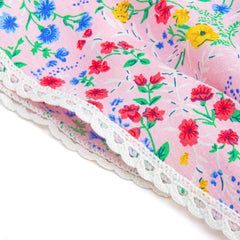 Peppercorn Kids lace-edge pink bandana detail enhances everyday outfits.