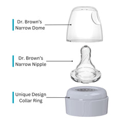 Pequeño BPA-free collar material with slim, durable design.